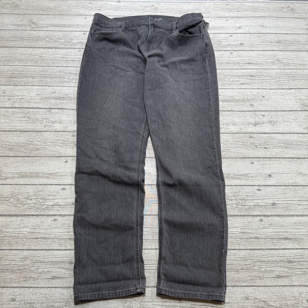 Old Navy Jeans Women's 16 Tall Gray Mid-Rise Straight Leg Denim Wow Boyfriend